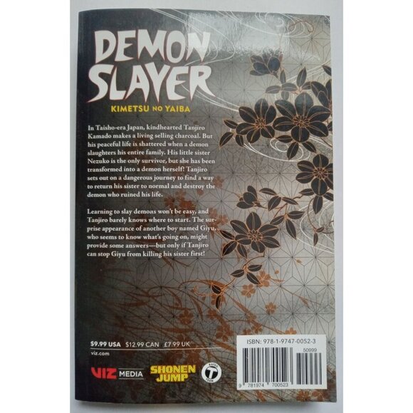 Demon Slayer: Kimetsu no Yaiba Vol. 1 Manga Comic Book by Koyoharu Gotouge (VG+) - Picture 2 of 2